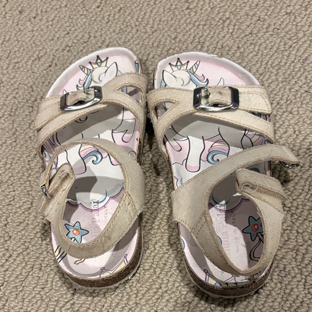 Giulia Palai Beige Glitter Unicorn Sandals